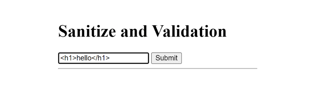 Sample Input injecting HTML element